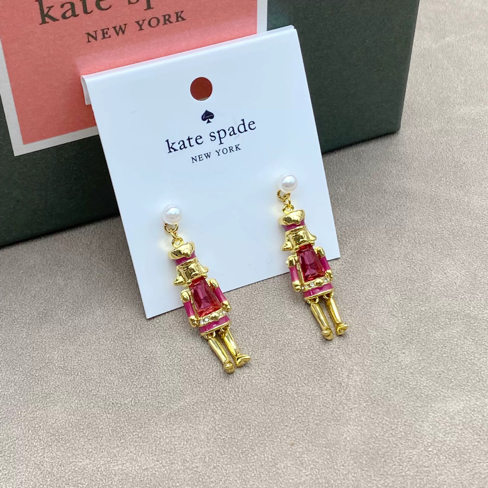 kate spade Colorful Nutcracker Soldier Earrings Alloy Oil Drip